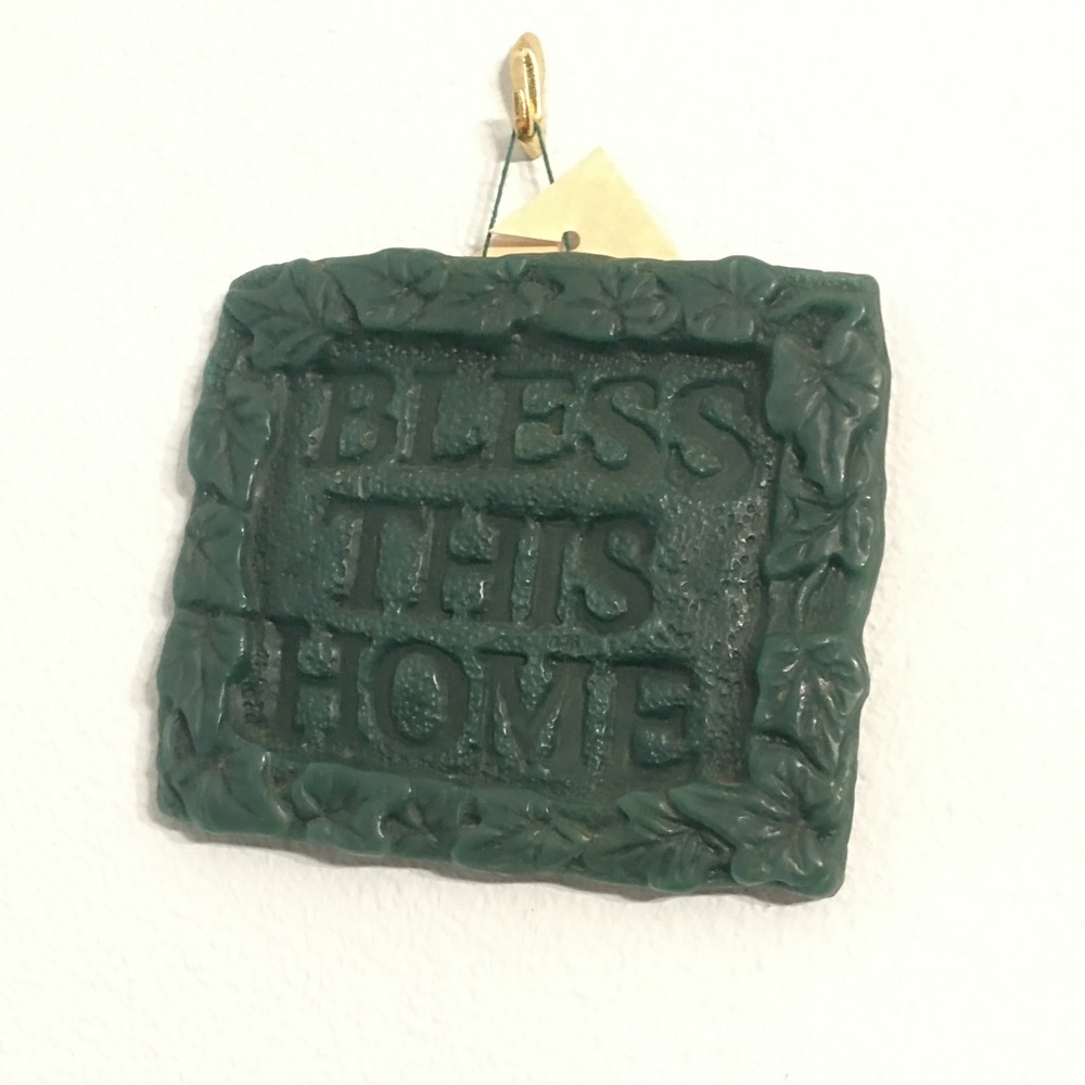 Beeswax Bless this Home plaque NWT vintage
